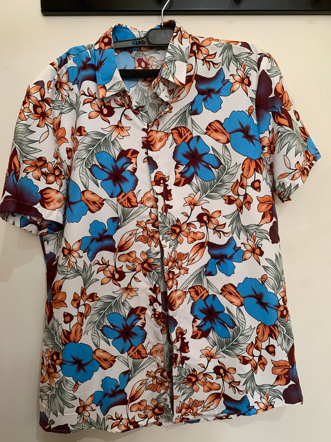 Flower Shirt print Ocean Blue