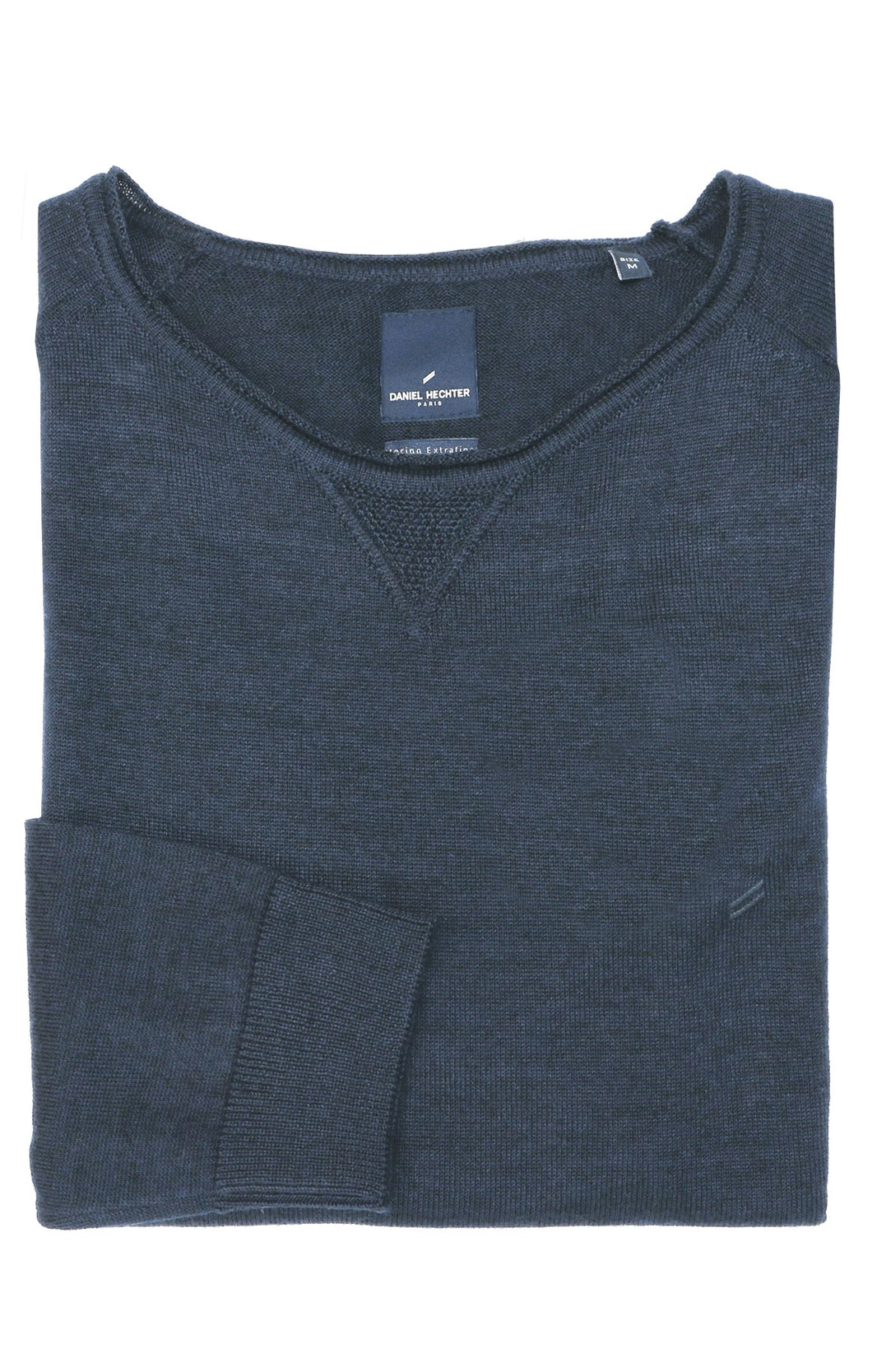 DANIEL HECHTER CREW V-STITCH NAVY KNIT