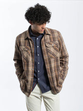 Load image into Gallery viewer, JHJ 58 BROWN BRUSHED COTTON CHECK SHIRT JACKET
