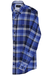 DANIEL HECHTER BLUE CHECKERED SHIRT S19DC389-13