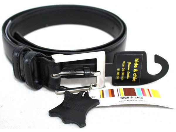 Belt, Black, Genuine leather