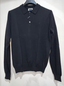 DANIEL HECHTER POLO-NECK RIBBED WOOL BLACK KNIT