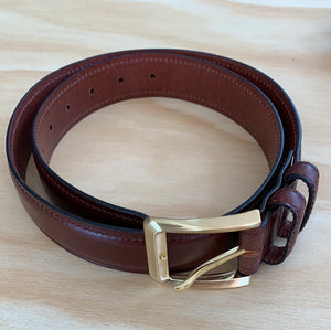 Belt, dark tan, genuine leather 42019