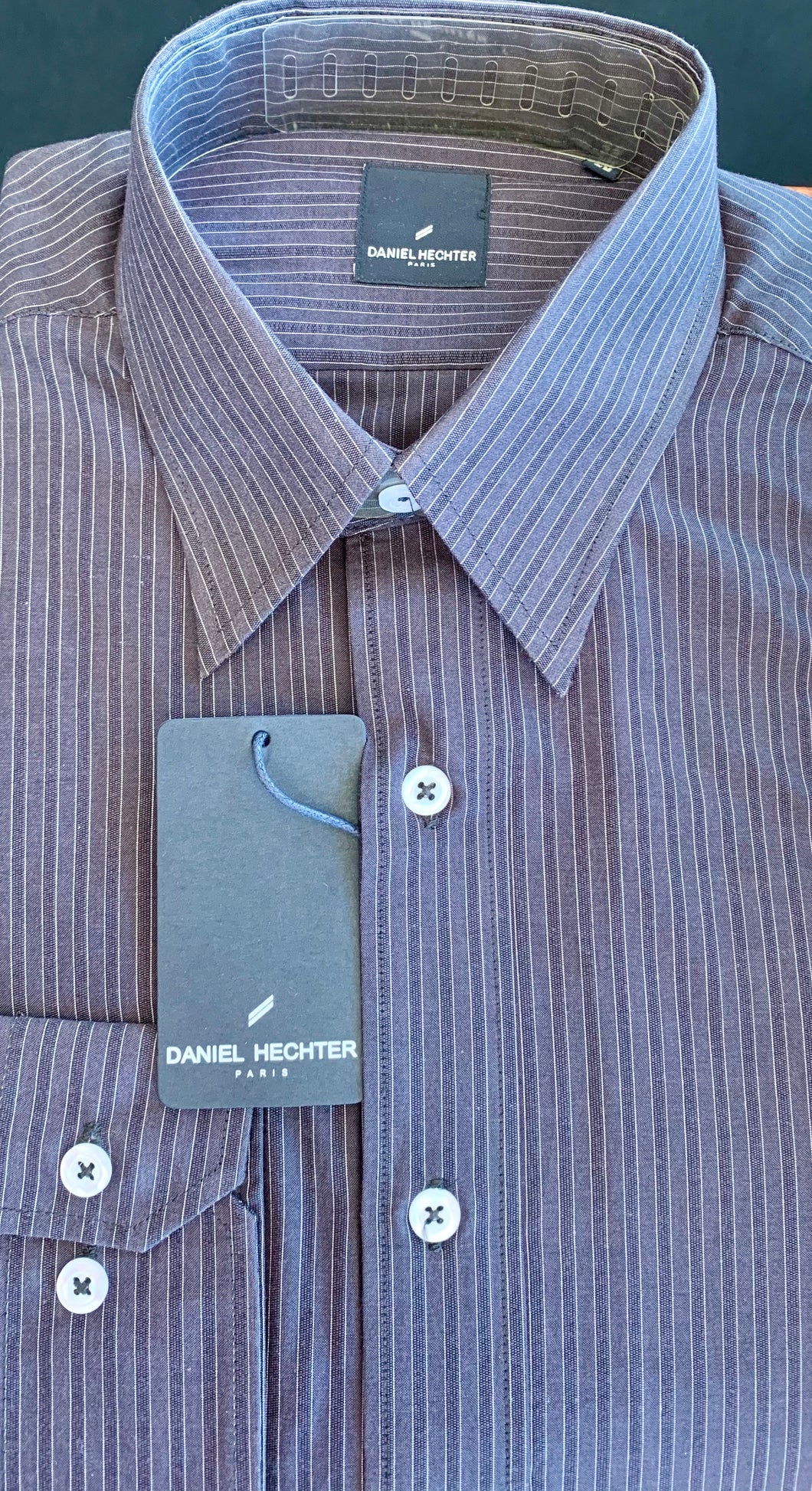 Daniel Hechter Shirt Charcoal/pin stripes