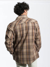 Load image into Gallery viewer, JHJ 58 BROWN BRUSHED COTTON CHECK SHIRT JACKET
